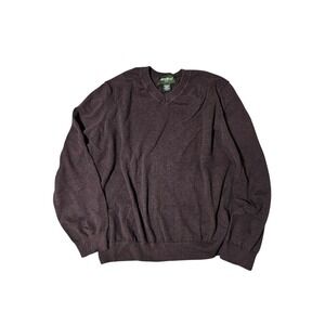 Eddie Bauer Cashmere Blend V-Neck Sweater Mens L Pullover Long Sleeve Sweatshirt
